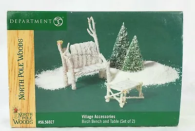 $9.99 • Buy Dept 56 North Pole Woods Birch Bench And Table Village Accessory #56.56927