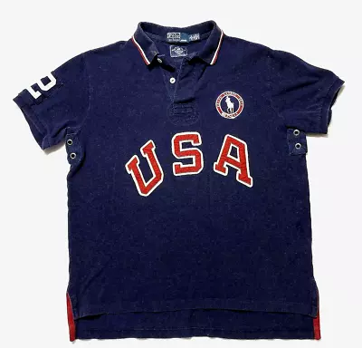 Polo Ralph Lauren Large 2012 Olympics USA Polo Shirt Blue • $29