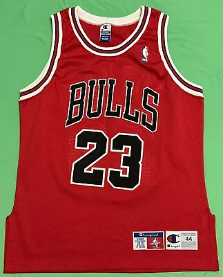 Vintage Authentic Champion Michael Jordan Chicago Bulls NBA Jersey Sz 44 • $149.99