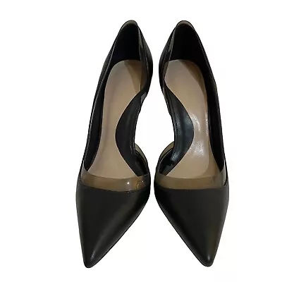 Zara Basic Collection Black D'orsay Stiletto Heel Pointy Toe Shoes Pump Size 40 • $38