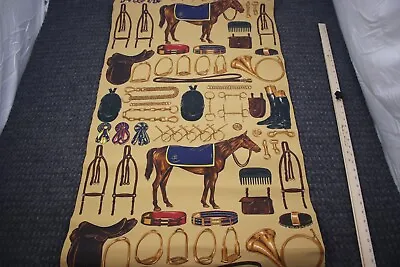 Vintage Equestrian Ralph Lauren Wallpaper Roll NEW Retro Pony Horse Saddle Bag • $129.95