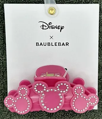 New! Pink Disney X Baublebar Mickey Mouse Hair Clip~Rhinestone Mouse Ear Design • $24.75