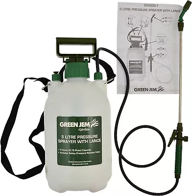 5L Garden Pressure Sprayer Portable Hand Pump Chemical Weed Spray Bottle • £9.95