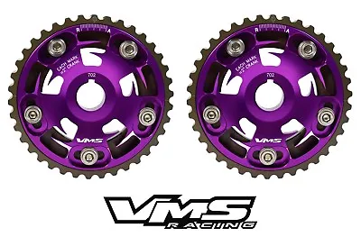 2 Purple Vms Racing Billet Adjustable Cam Gears For Honda Prelude H22 H22a Vtec • $109.95