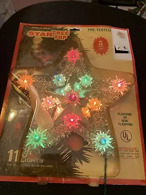 Vintage Lighted Tree Top Star Christmas Lights Topper New Old Stock • $14