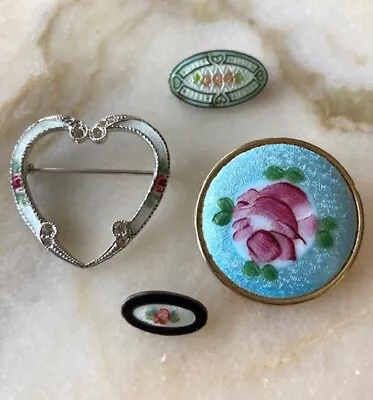 Lot Of Vintage Sterling/Enamel And Other Pins • $16.95