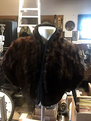 940s/50s MANDEL BROS Mahogany Mink Fur Shrug~SatinLining~Supple/Glossy Pelts~VG • $48