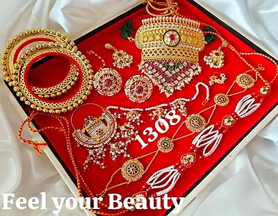 Weddig Rajasthani Bollywood Traditional Choker Jewelry Set Arabic Kundan Pride • $46.79