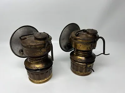 Vintage Guy's Dropper Brass Carbine Miners Hat Lantern (NOT TESTED) • $59