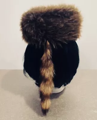 Racoon Fake Fur Hat With Tail Daniel Boone Halloween Prop • $17