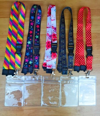 Waterproof ID Card Badge Holder With Zipper & Neck Strap Lanyard Spirius • £2.99