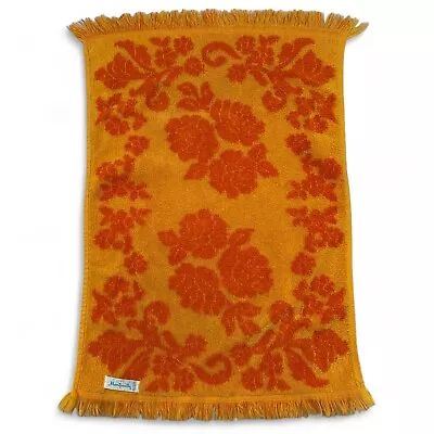 Vintage Cannon Monticello 2 Tone Orange Sculpted Hand Towel MCM Orange Mustard • $13