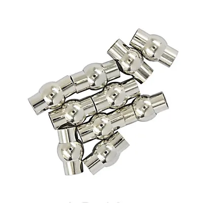 £7.07 • Buy 10pcs Magnetic Clasp Cord End Tube Crimp Jewelry DIY Making Findings-Silver