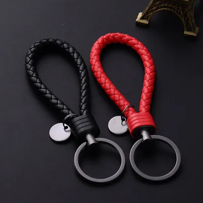 2PCS Car Keychain Leather Rope Strap Weave Keyring Key Ring Chain Key Accessory • $5.82