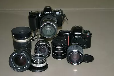 Lot Of (8) Assorted Brands Camera Mount Lenses & 2 Cameras Vintage Lenses NICE • $39.99