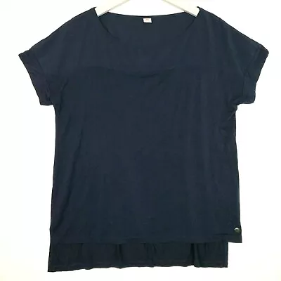 S.oliver Short Sleeve Rolled Sleeve Top Navy Blue Top Shirt Size 8 Medium • $16.80