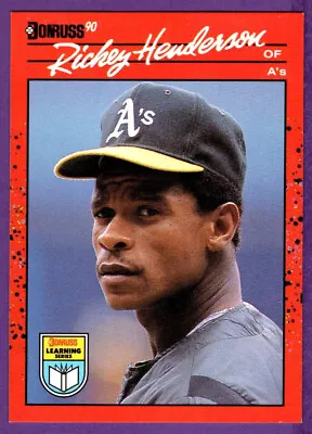 Rickey Henderson Oakland A's 1990 Donruss Learning Series Oddball Card #7 • $3.99