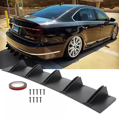 For VW Passat B7 B8 CC Rear Diffuser Bumper 5-Fins Spoiler Splitter Black • $39.09