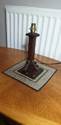 Arts & Crafts Tudorbethan Table Lamp Oak Rewired • $45.48