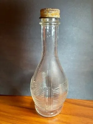 $9.95 • Buy Brockway Clear Glass Bottle Screw Top Cap Unique Pattern B Mark Vintage
