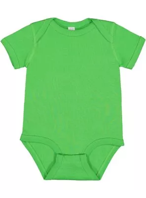 Rabbit Skins 4400 Infant Short Sleeve Cotton Lap Shoulder Baby Rib Bodysuit • $7.75