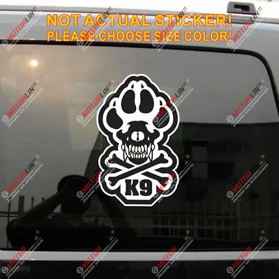 K9 K-9 Police Dog Unit Skull Decal Sticker Car Vinyl Reflective Glossy Pick Size • $2.50