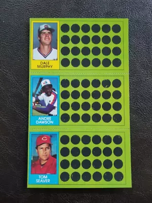 1981 Topps Baseball Scratch-off Complete Panel Murphy Dawson Seaver • $2.49