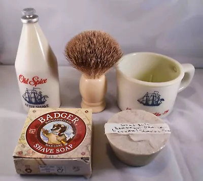 Lot Of Vintage Shaving Items Mug Brush Soaps & After Shave • $19.95