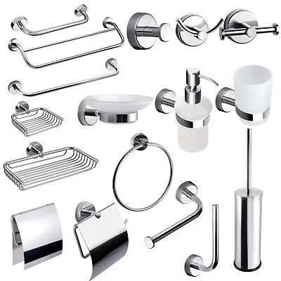£16.99 • Buy MODERN Set Bathroom Accessories Stainless Steel Glass Self Adhesive Or Drilling