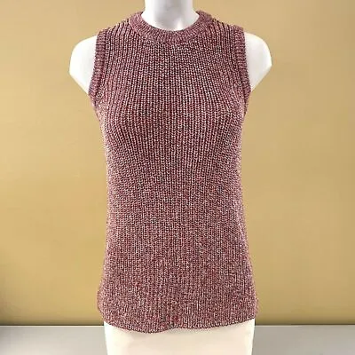 $5.49 • Buy Ella Moss Women's Knitted Vest/Sleeveless Sweater Tank Size XL Coral Flames