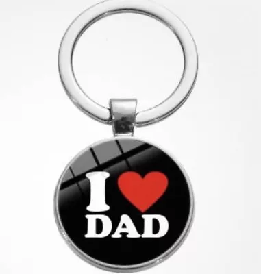 Dad Keyring I Love You Dad Heart Birthday For Him Gift Keychain Daddy Father • £3