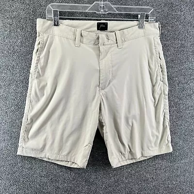 J.Crew Shorts Mens 32 Beige Chino Nylon Comfort Performance Pockets Flat Front • $13.99