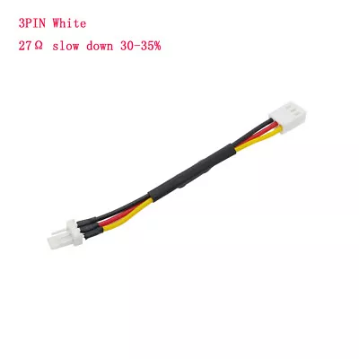 3/4 Pin PC Case Fan RPM Speed Reduction Connector Resistor Cable Fan Connector • £3.83