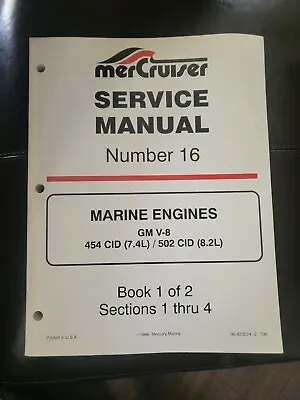 MerCruiser #16 GM V-8 Marine Engines Book 1 Of 2 Service Manual 90-823224-2 • $20.99