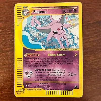 Espeon H9/H32 Holo Rare Aquapolis Pokemon Card • $119.99