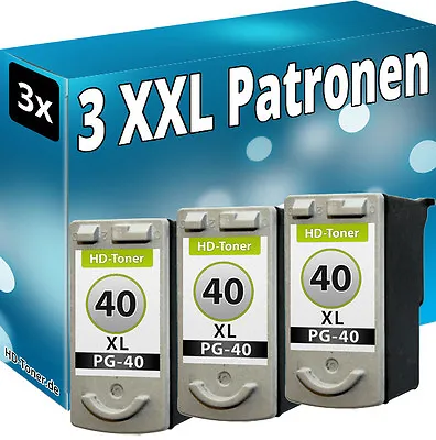 3 Ink Cartridges For Canon PG40 Pixma IP1200 IP1300 IP1600 IP1700 IP1800 IP1900 • £40.10