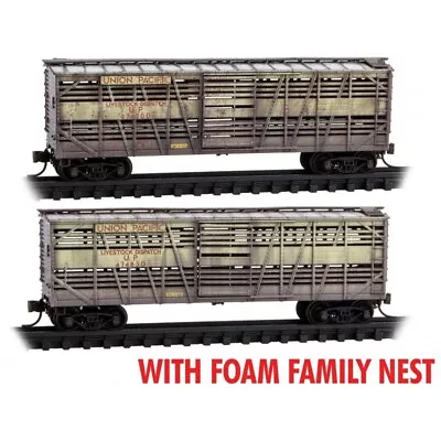 Micro-Trains 99305045 Union Pacific Weathered Stock Car Set N Scale Freight Car • $51.96