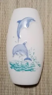 Dolphins Humidifier Wall Vase Vintage 14.5cm High Ceramic  • £12.95