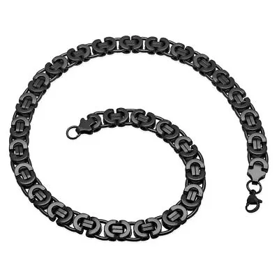 Flat King's Chain Necklace Curb Men's Stainless Steel Silver Bracelet • $18.96