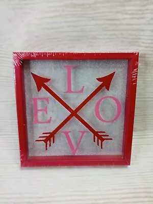 New!  LOVE  Arrows Shadow Box Frame SIGN Decor Valentine's Hearts Kisses Glitter • $3.99