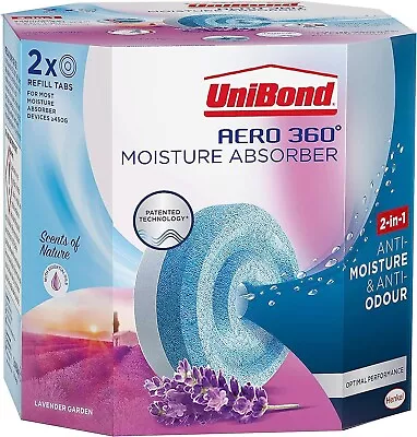 UniBond AERO 360� Moisture Absorber Lavender Garden Refill Tab Aromatherapy 2 • £6.84