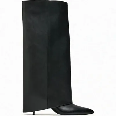 $189 • Buy Zara High Stiletto Heeled Knee High Boots