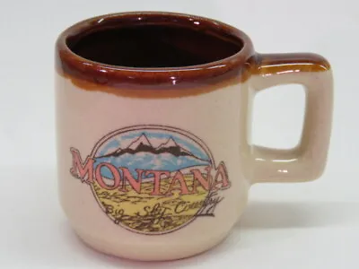 Mini Beer Mug Glass ~ MONTANA: Big Sky Country ~ Mountains With Snow Design • $12.97