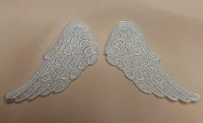 White Venise Lace Angel Wings Applique Patch Sew On Latest Trend Baby Shirt Etc • $2.75