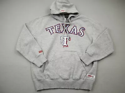 Texas Rangers Hoodie Men Medium Gray Solid Stitches Pullover Sweatshirt MLB M • $24.99