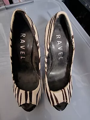 Ravel Ladies Zebra Print  Platform Heels  Shoes Size 53 NEW (REF27) • £7.99