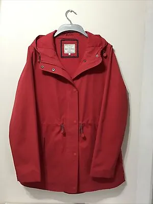 Fat Face Size 12 Red/ Scarlet Hooded Rain Coat Excellent Condition • £12.99