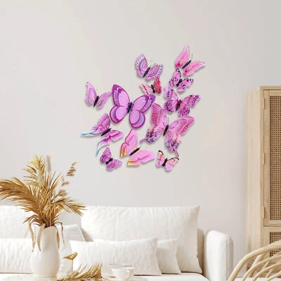 $9.72 • Buy 12pcs 3D DIY Wall Decal Stickers Butterfly Home Room Art Decor Adornment Sticker