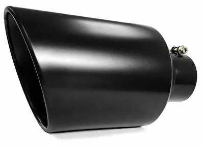 One Black Diesel Stainless Steel Bolt On Exhaust Tip 4  Inlet 8  Outlet 15  Long • $44.99