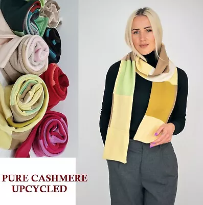 £19.99 • Buy # 100% Pure Cashmere Scarf Shawl Double Unisex Handmade Gift Patchwork S003